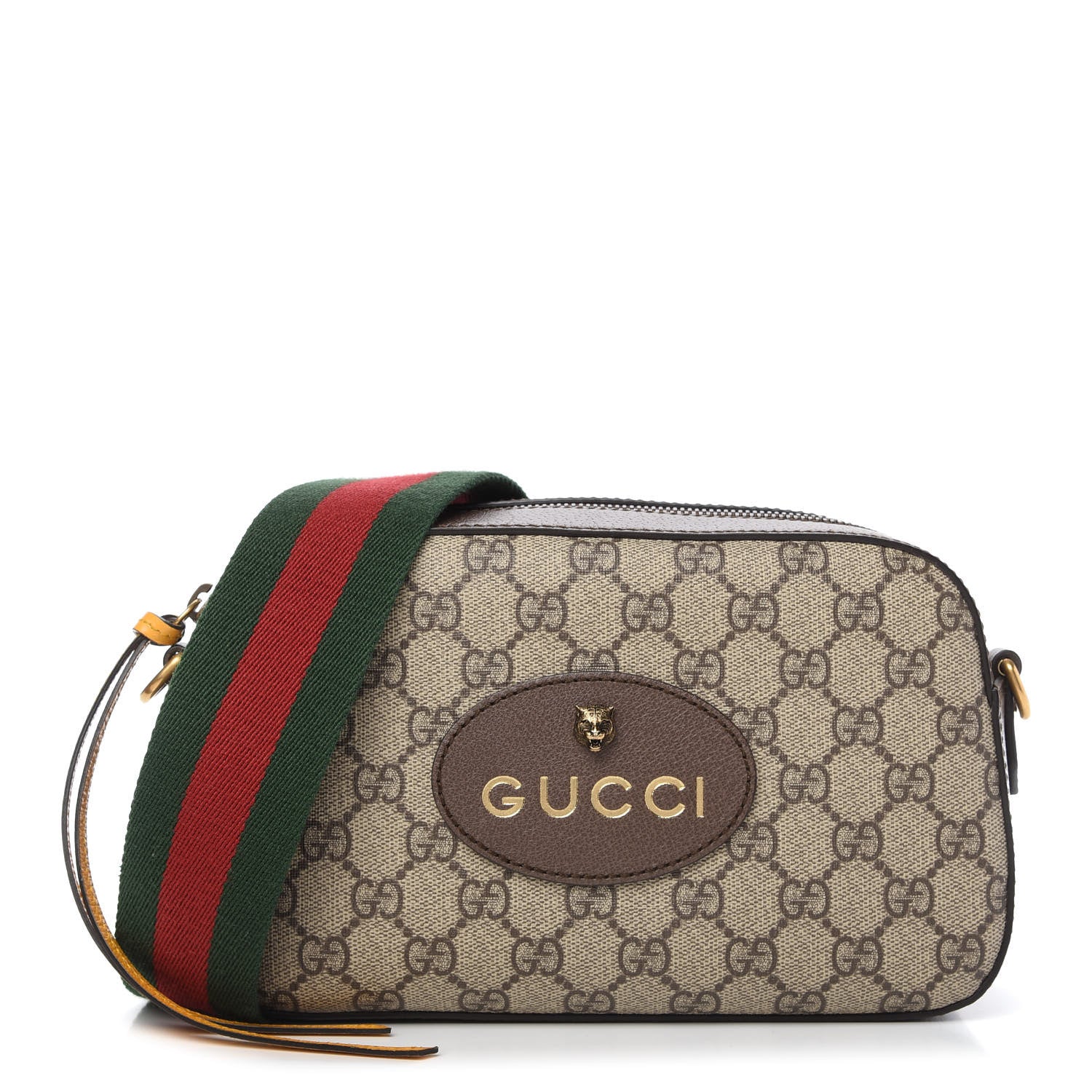 Gucci GG Supreme Monogram Web Neo Vintage Shoulder Bag Beige New Acero Crop 1 of 10