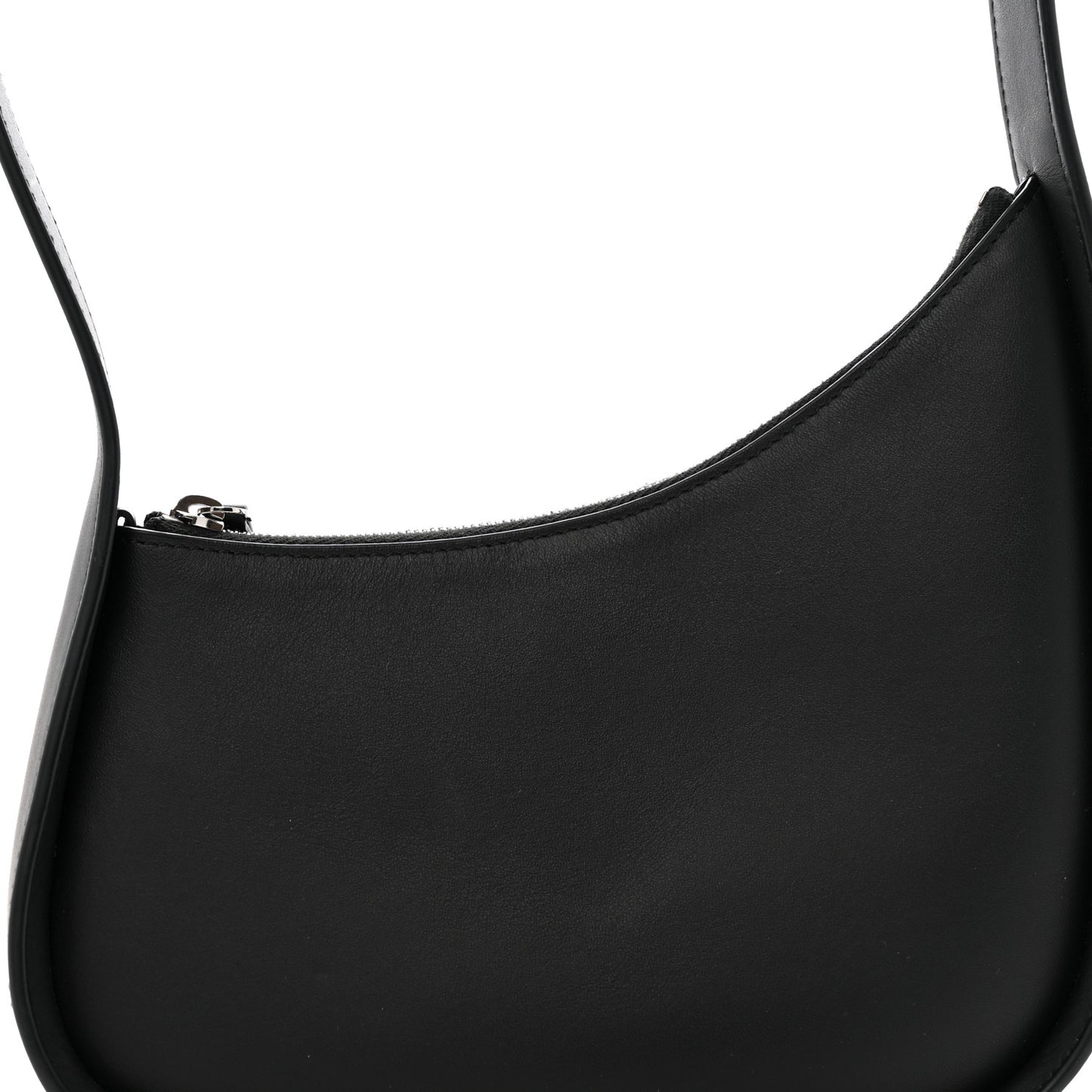 Smooth Calfskin Half Moon Shoulder Bag Black