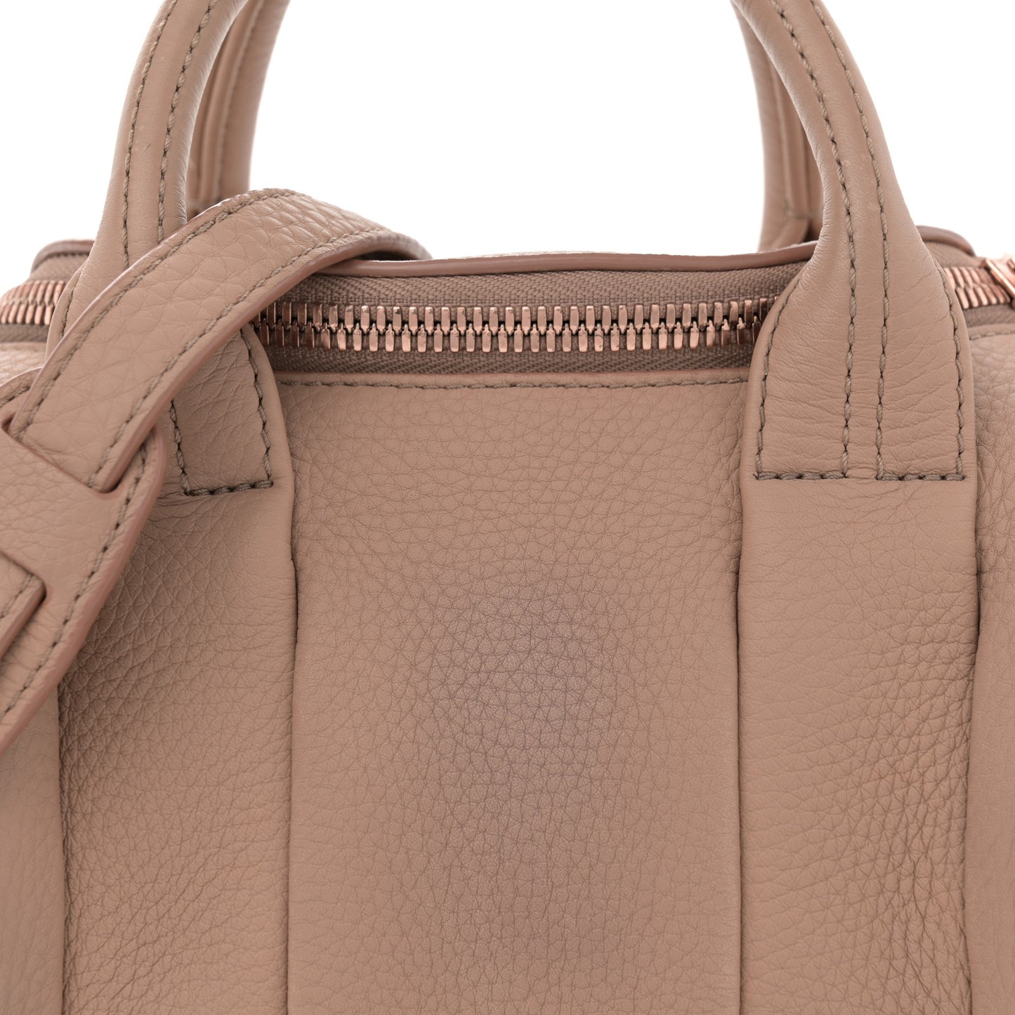 Pebbled Lambskin Mini Rockie Latte Rose Gold Hardware