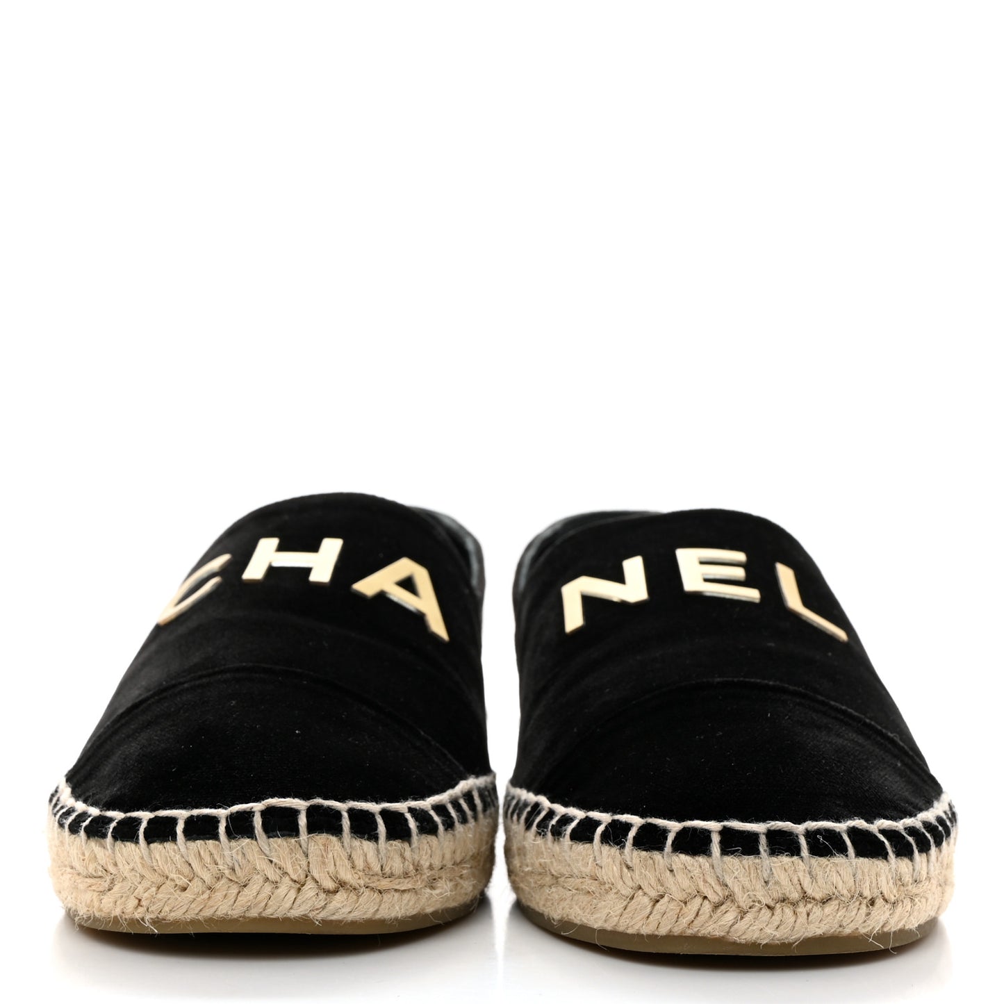 Velvet Logo Espadrilles 37 Black