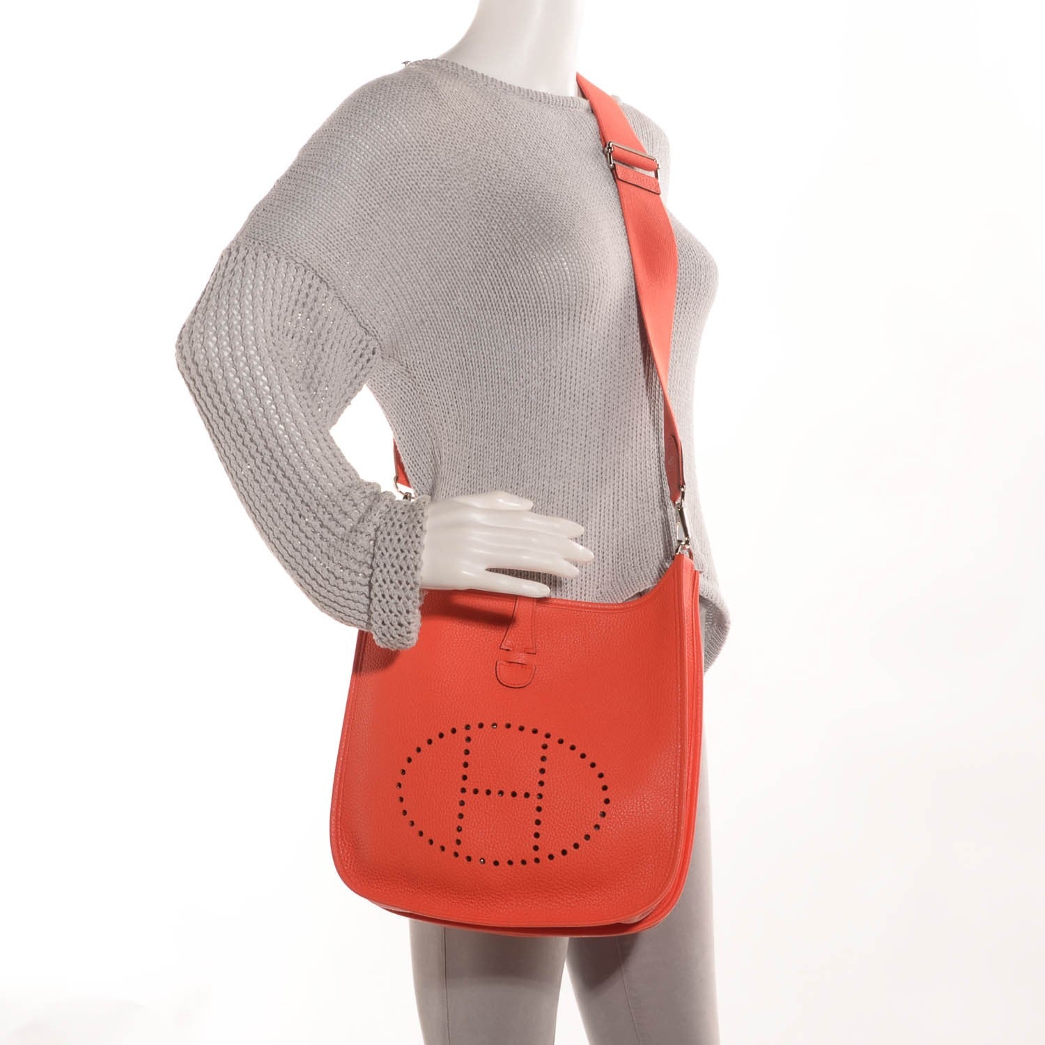 Hermes Taurillon Clemence Evelyne III PM Orange Poppy 2 of 17