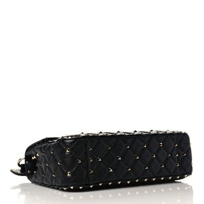 Valentino Garavani Lambskin Medium Rockstud Spike Shoulder Bag Black 4 of 6