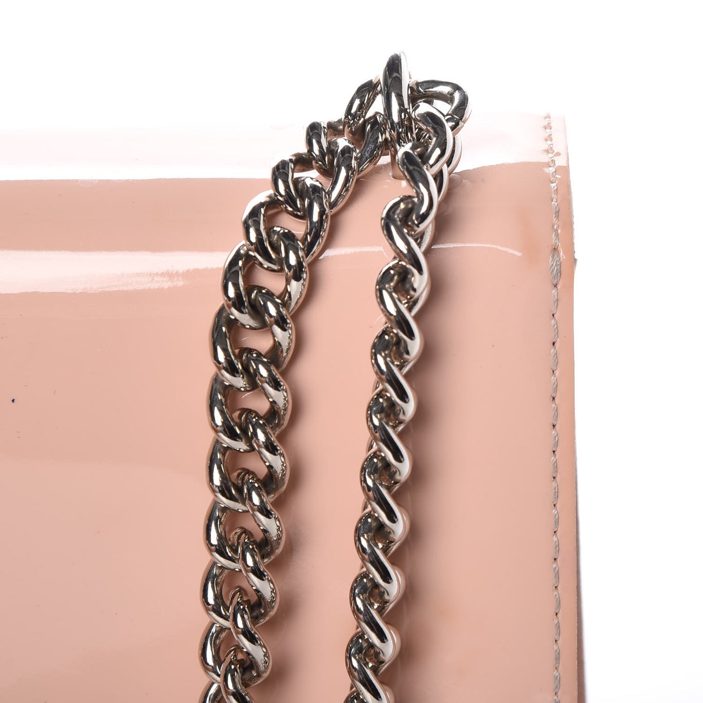 Patent Chain Louise MM Rose Ballerine