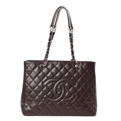Chanel Caviar Quilted Grand Shopping Tote GST Dark Brown 1 of 26