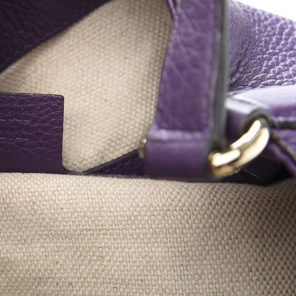 Gucci Pebbled Calfskin Large Soho Shoulder Bag Shine Purple 7 of 13