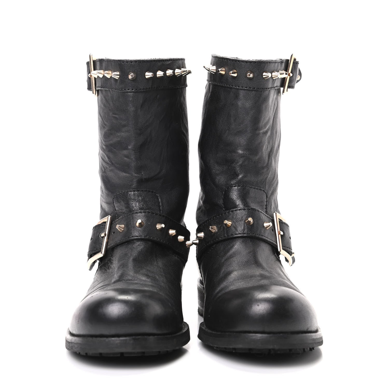 Jimmy Choo Studded Dash Biker Boots 37 Black 2 of 6