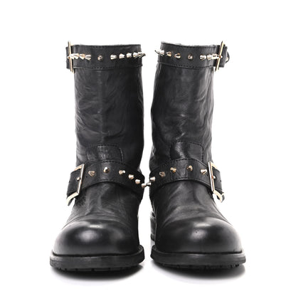 Jimmy Choo Studded Dash Biker Boots 37 Black 2 of 6