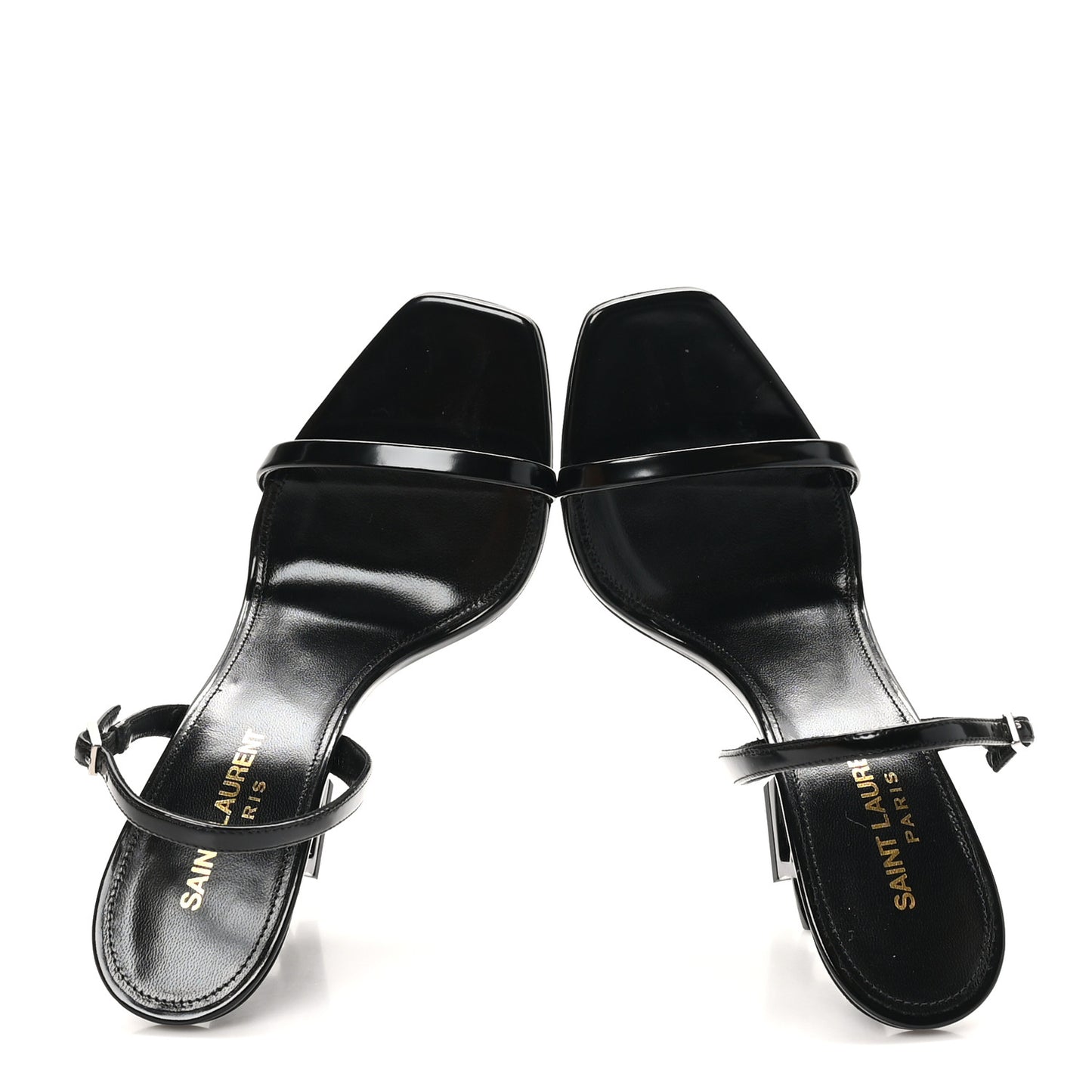 Patent Calfskin Opyum 110 Sandals 37 Black