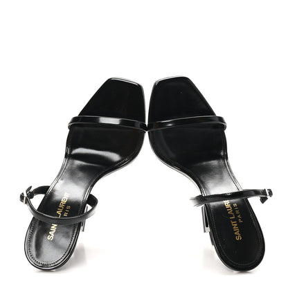 Saint Laurent Patent Calfskin Opyum 110 Sandals 37 Black 2 of 9