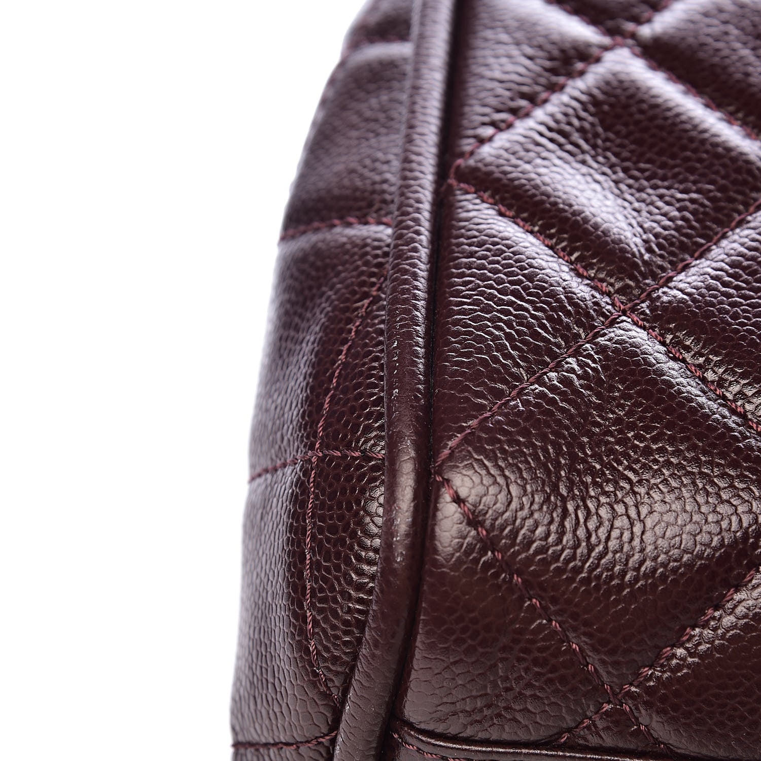 Chanel Caviar Quilted CC Timeless Bowler Burgundy 17 of 18