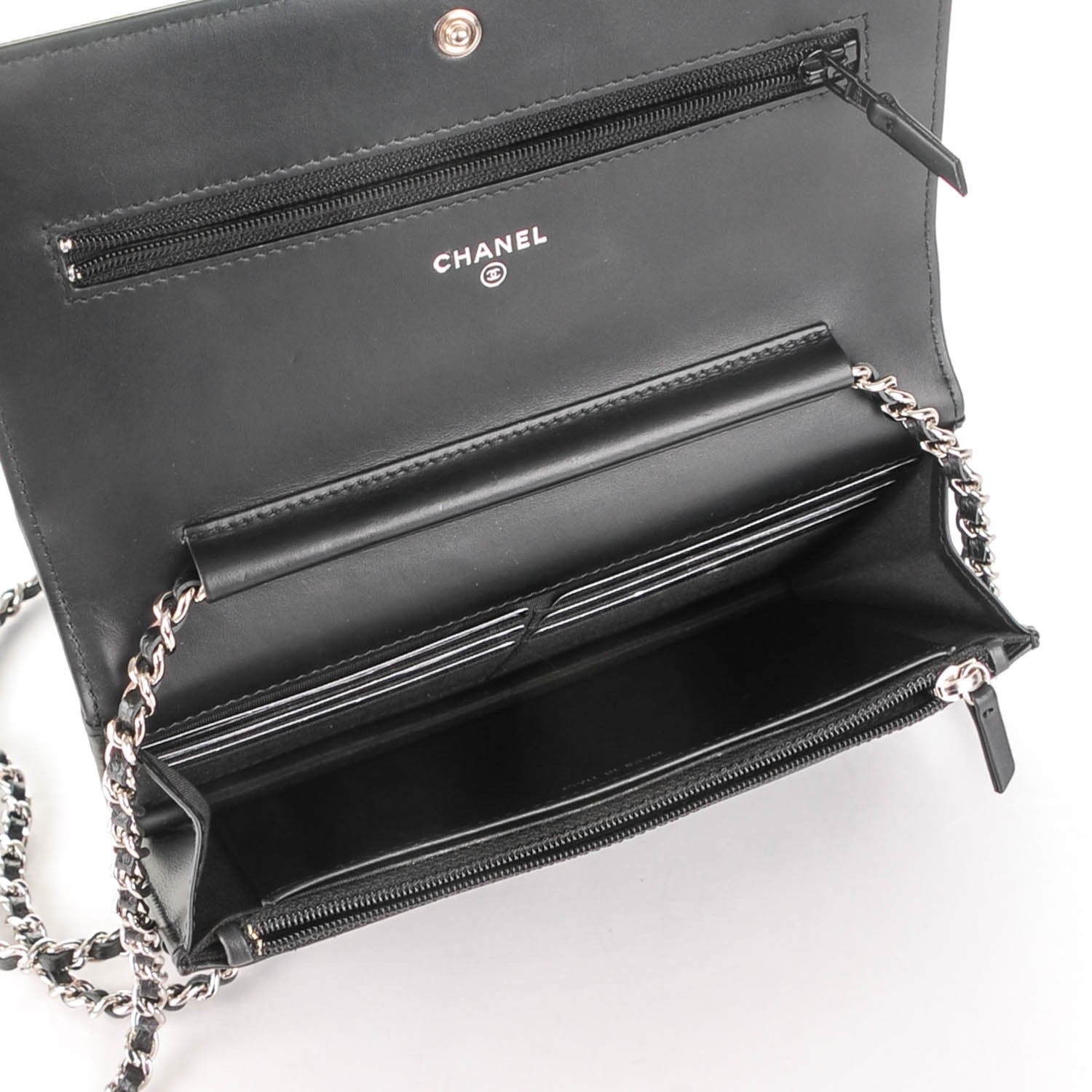 Chanel Caviar Timeless CC Wallet On Chain WOC Black 5 of 8