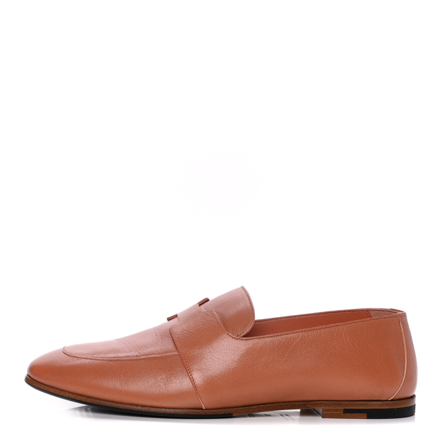 Hermes Goatskin Womens Ancora Moccasin Loafers 39 Rose Bubinga 1 of 13