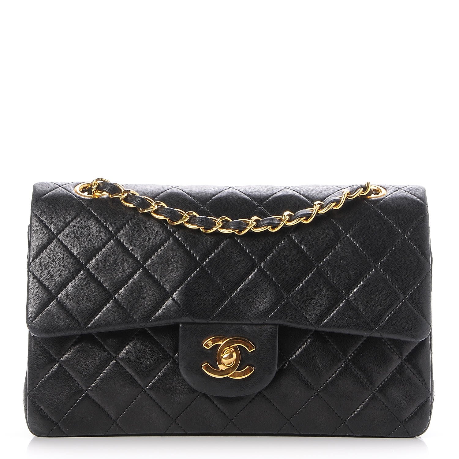 Chanel Lambskin Quilted Small Double Flap Black 1 of 9