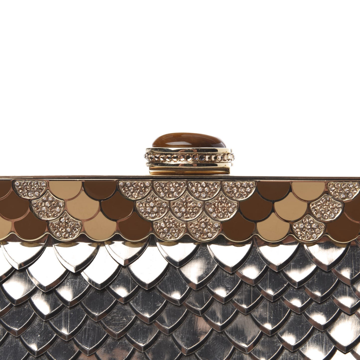 Crystal Metallic Clutch Antique Gold