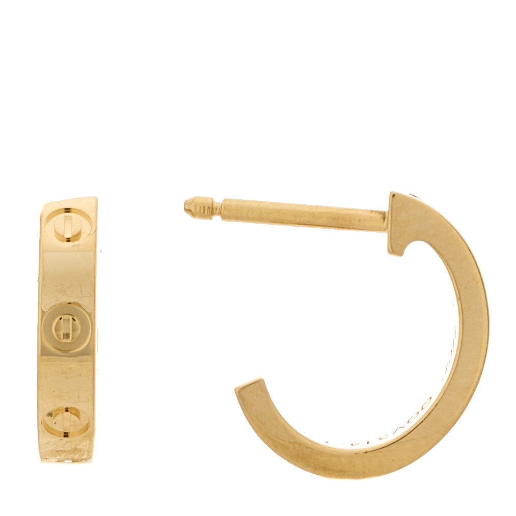 Cartier 18K Yellow Gold Small LOVE Hoop Earrings 1 of 5