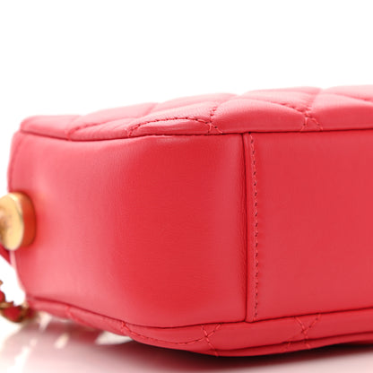 Chanel Lambskin Quilted CC Pearl Crush Camera Case Red 9 of 11
