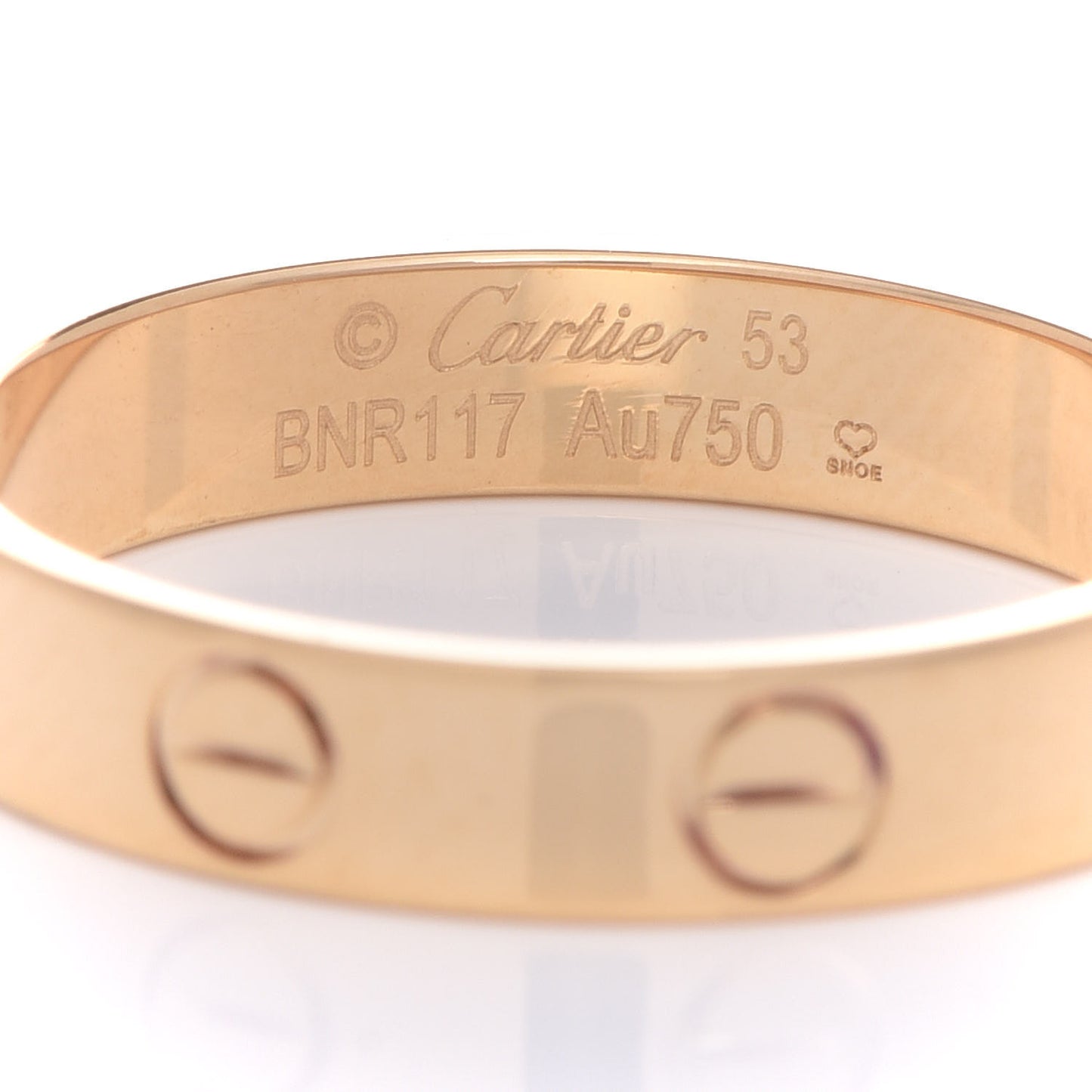 18K Yellow Gold 3.5mm LOVE Wedding Band Ring 53 6.25