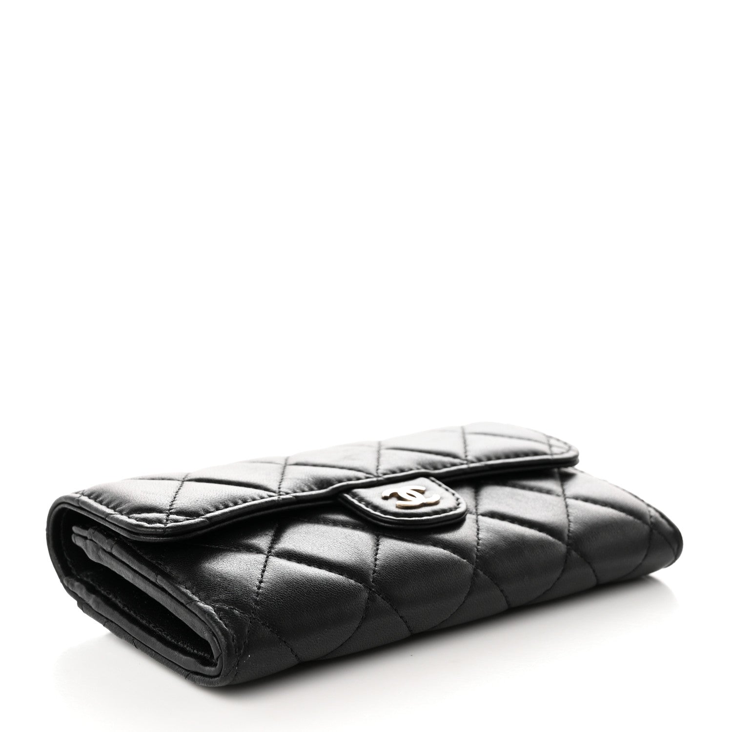 Chanel Lambskin Quilted Medium Flap Wallet Black 4 of 12