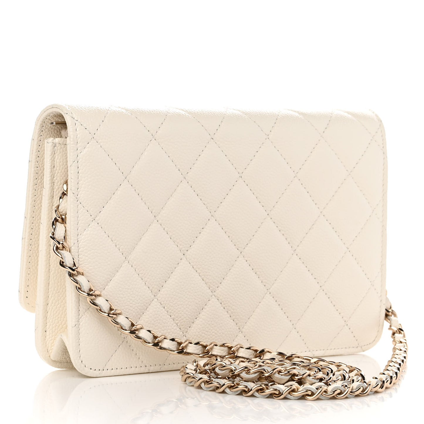 Caviar Quilted Multi Chain Wallet On Chain WOC White