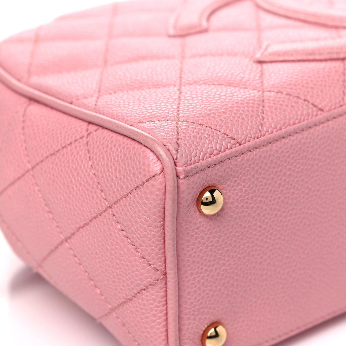 Caviar Quilted Small Bowler Pink