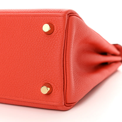 Hermes Togo Kelly Retourne 25 Capucine 10 of 13