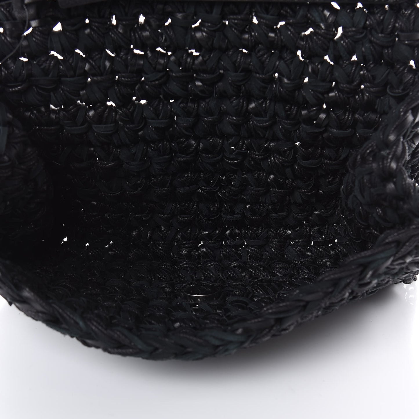 Woven Calfskin Medium Monogram Kate Satchel Black