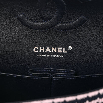 Chanel Tweed Quilted Medium Double Flap Pink Navy 6 of 12
