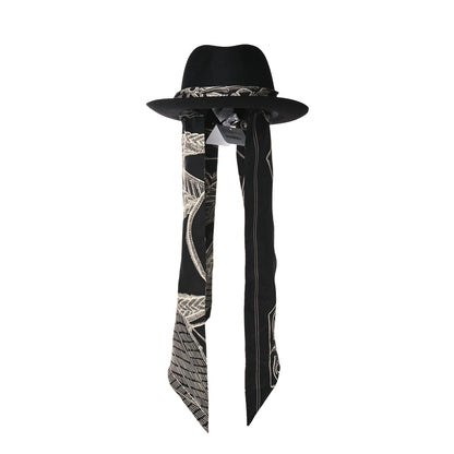 Hermes Feutre Silk Zouaves et Dragons Finesse Dahlia Hat Black 2 of 9