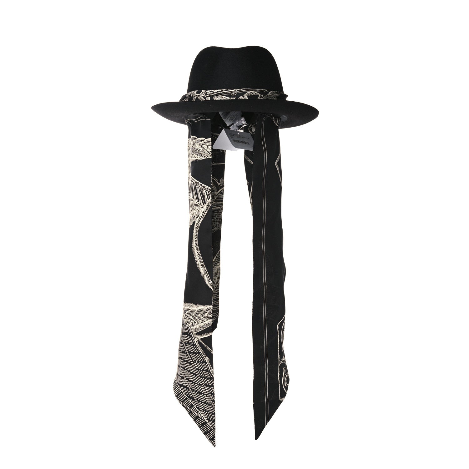 Hermes Feutre Silk Zouaves et Dragons Finesse Dahlia Hat Black 2 of 9