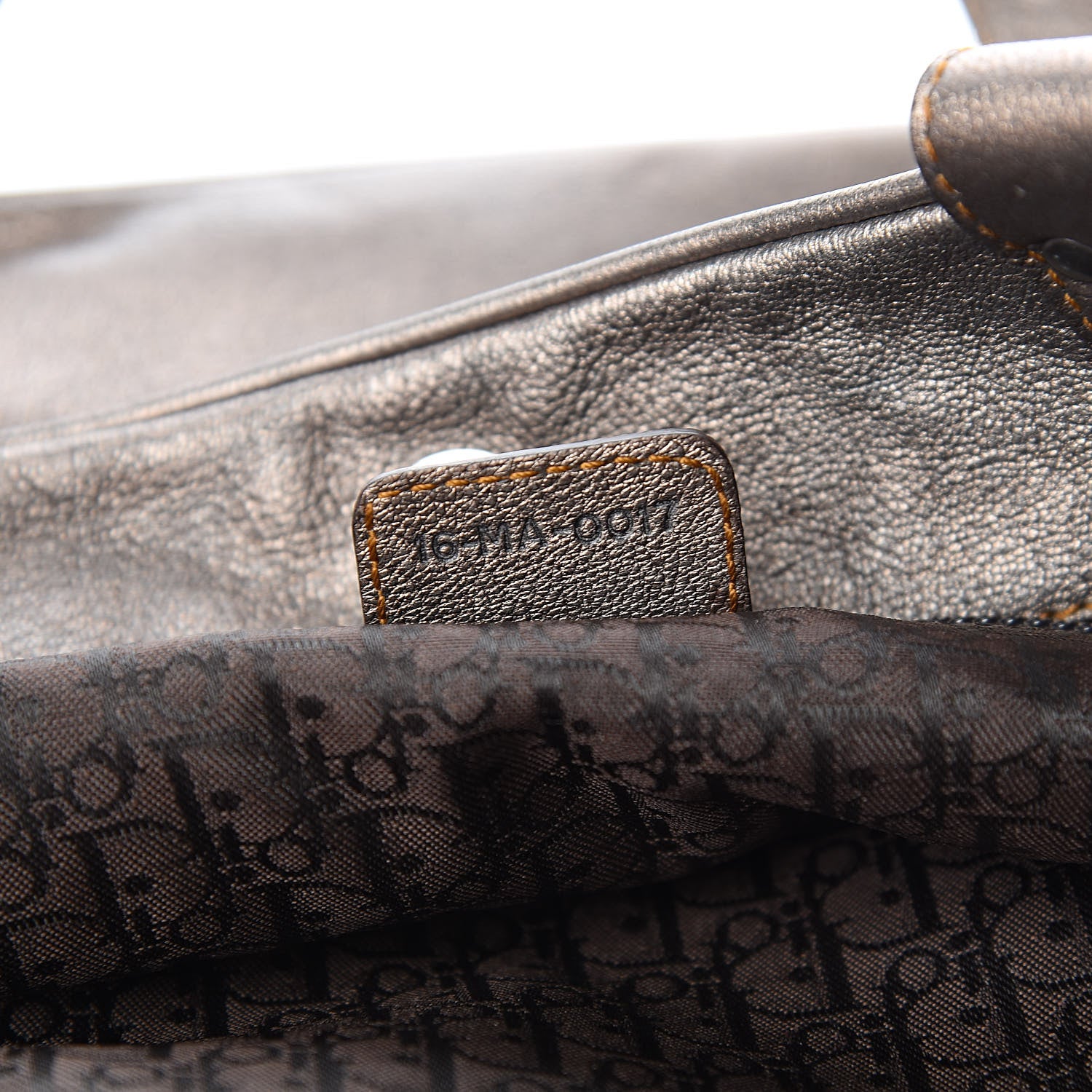 Christian Dior Metallic Calfskin Medium Gaucho Double Saddle Bronze 7 of 11