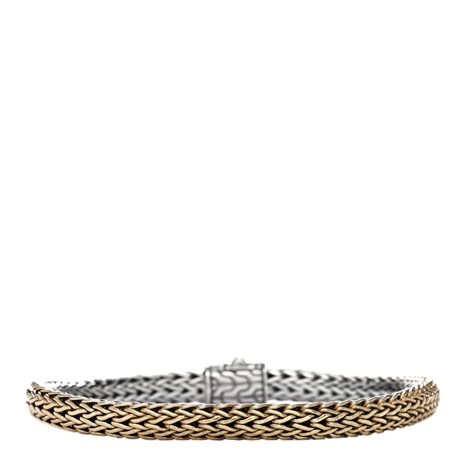 John Hardy Sterling Silver 18K Yellow Gold Diamond 5mm Classic Chain Reversible Bracelet 2 of 3