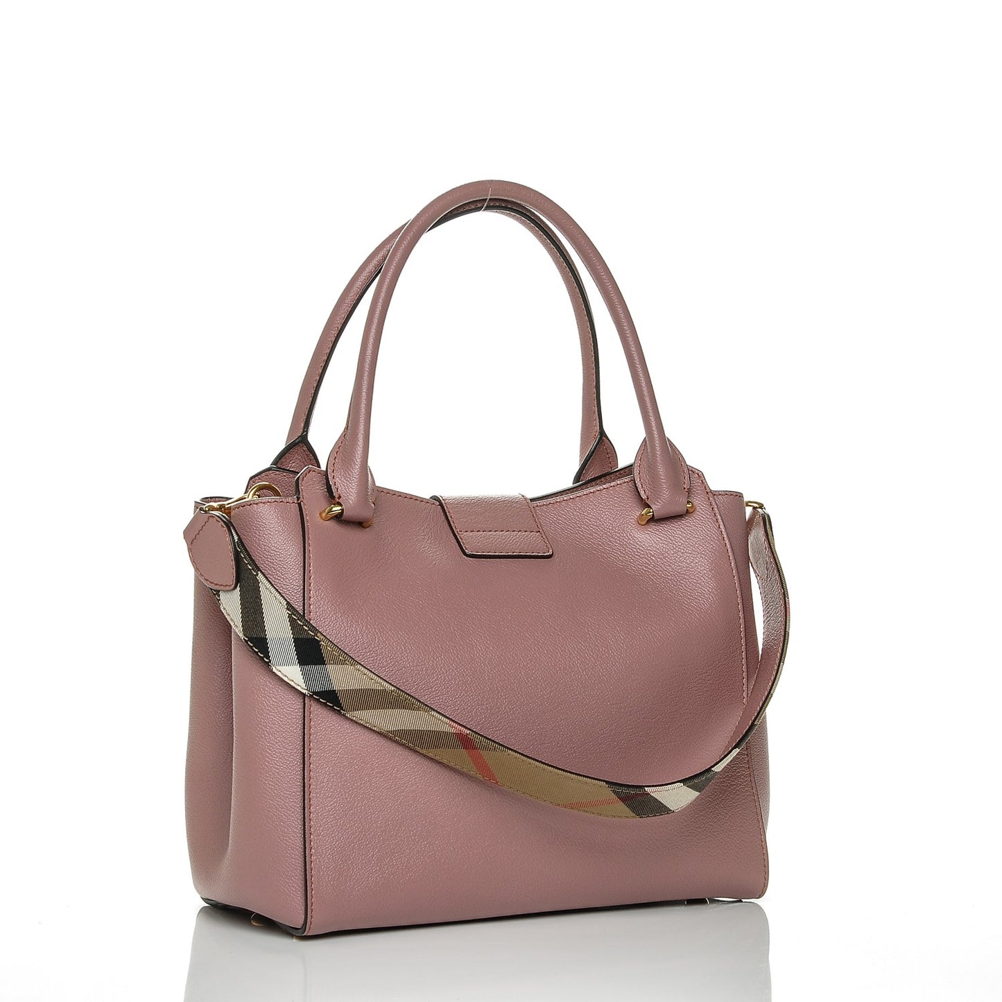 Soft Grain Calfskin Medium Buckle Tote Dusty Pink