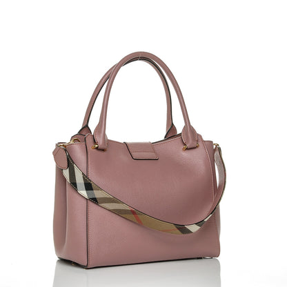 Burberry Soft Grain Calfskin Medium Buckle Tote Dusty Pink 3 of 6