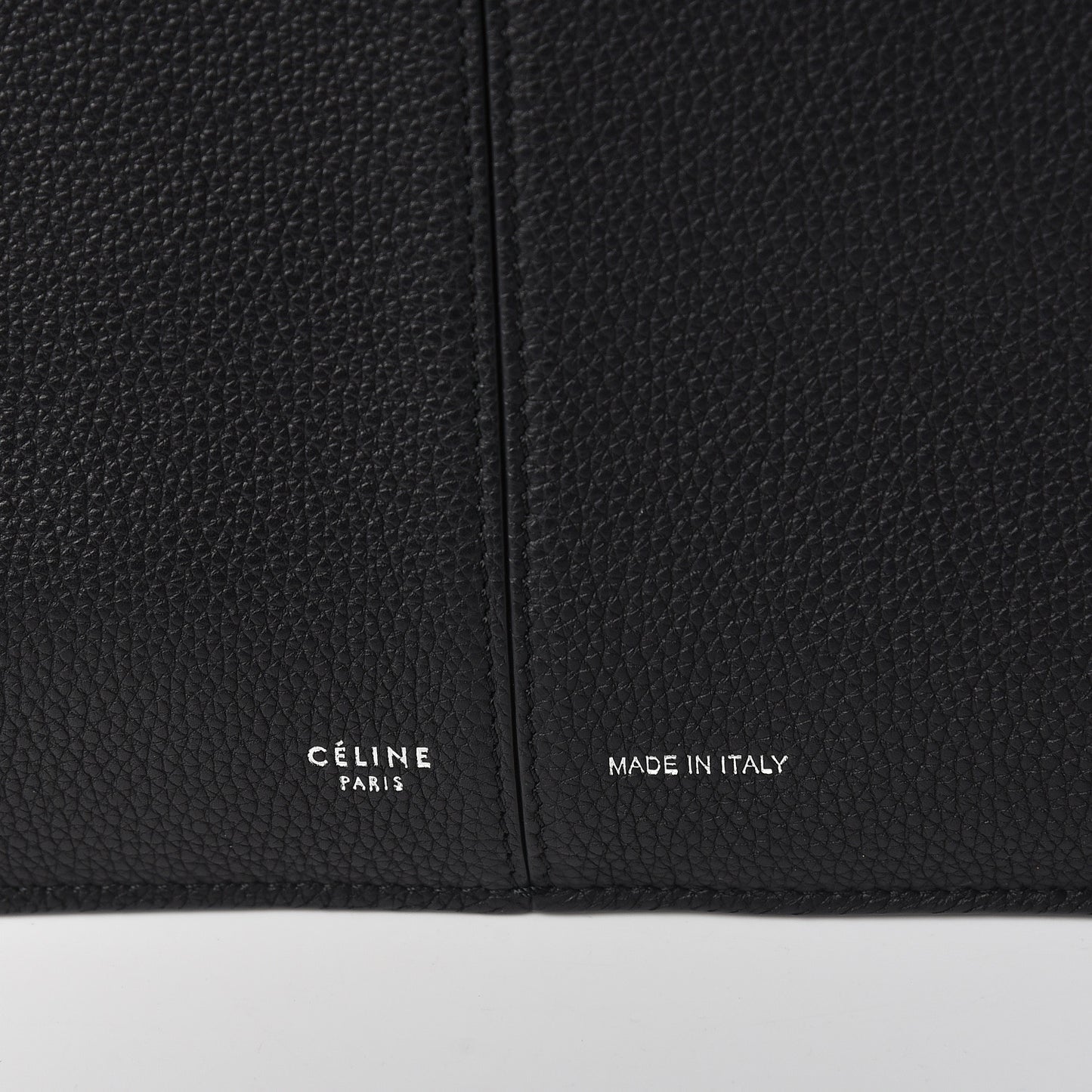 Baby Grained Calfskin Medium Tri-Fold Bag Black