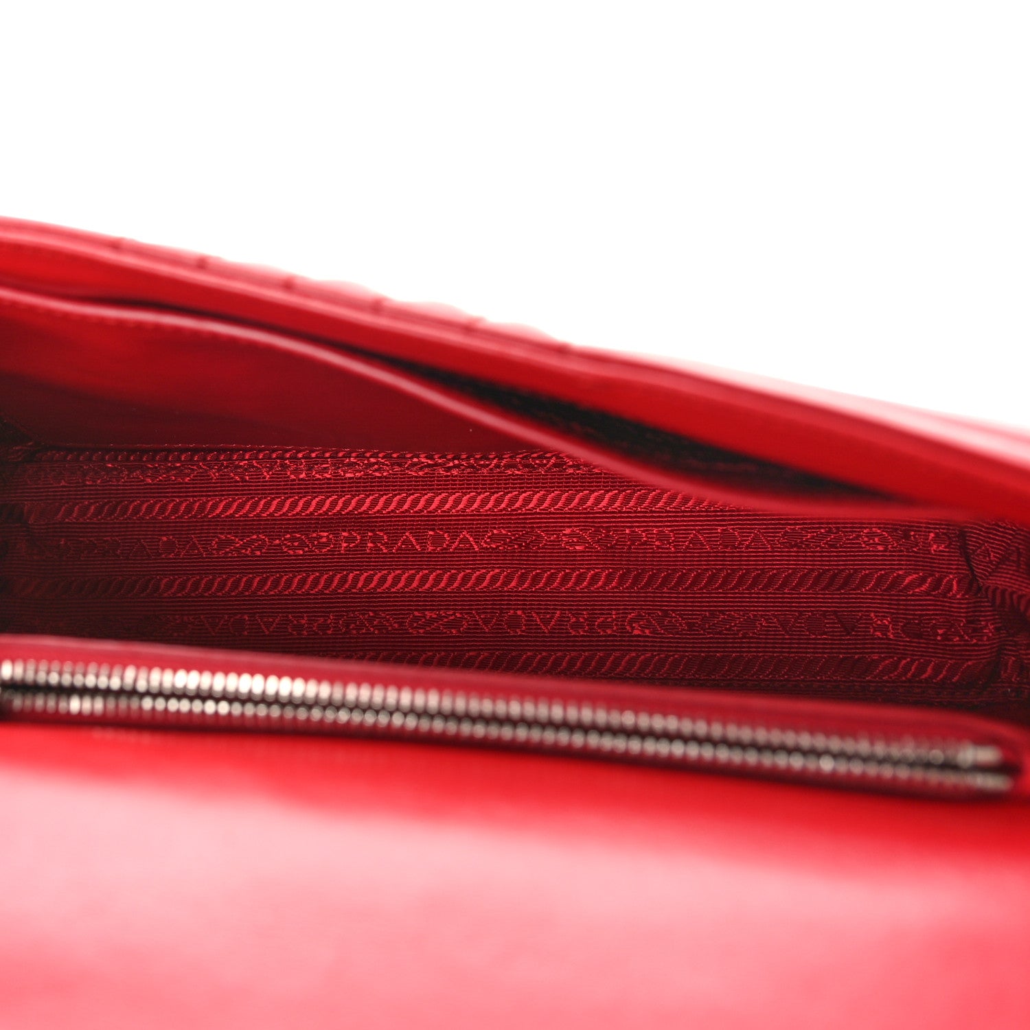 Prada Soft Calfskin Impunture Diagramme Medium Chain Flap Shoulder Bag Fuoco 5 of 8