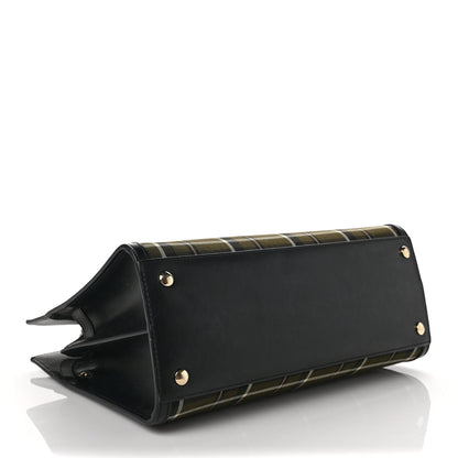 Burberry Wool Tartan Two Handle Title Bag Dark Green 4 of 9