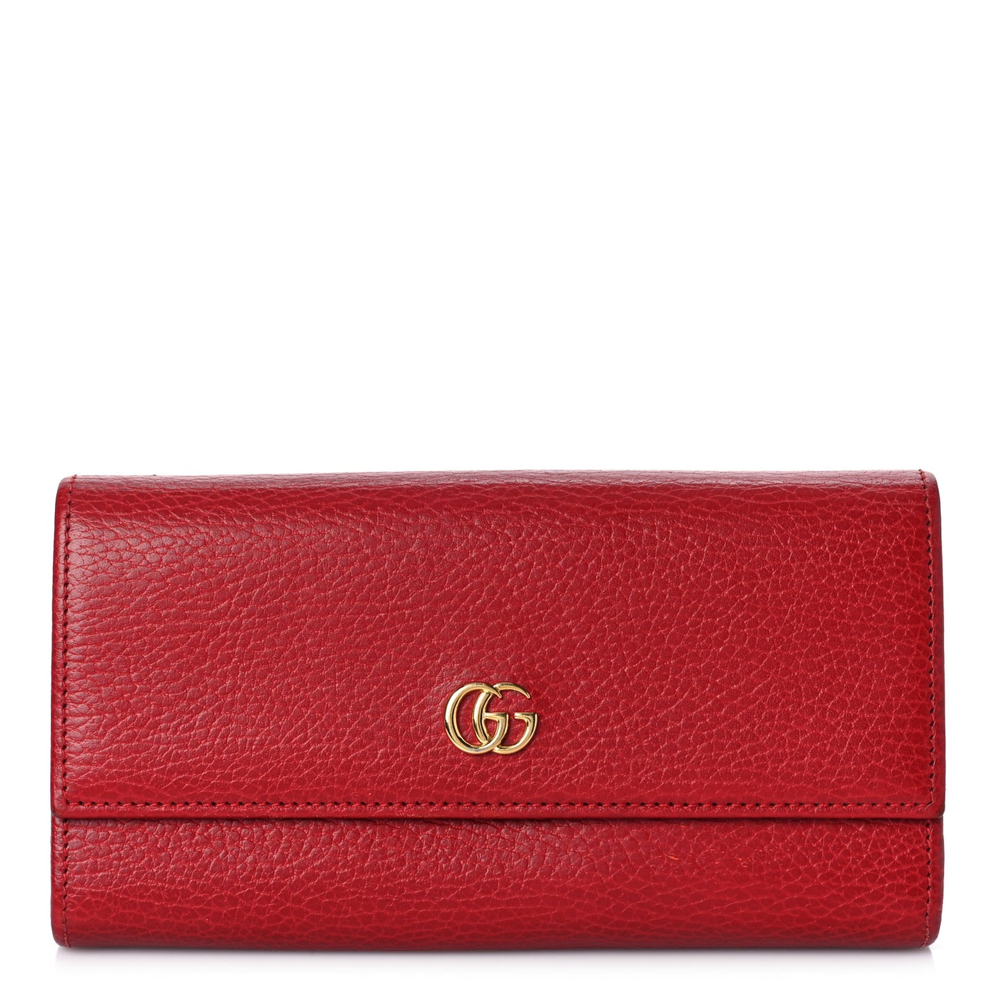 Dollar Calfskin GG Marmont Continental Wallet Hibiscus Red
