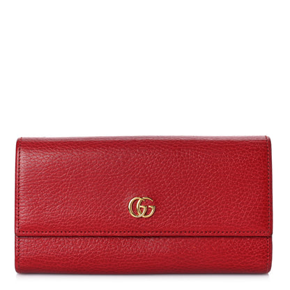Gucci Dollar Calfskin GG Marmont Continental Wallet Hibiscus Red 1 of 12
