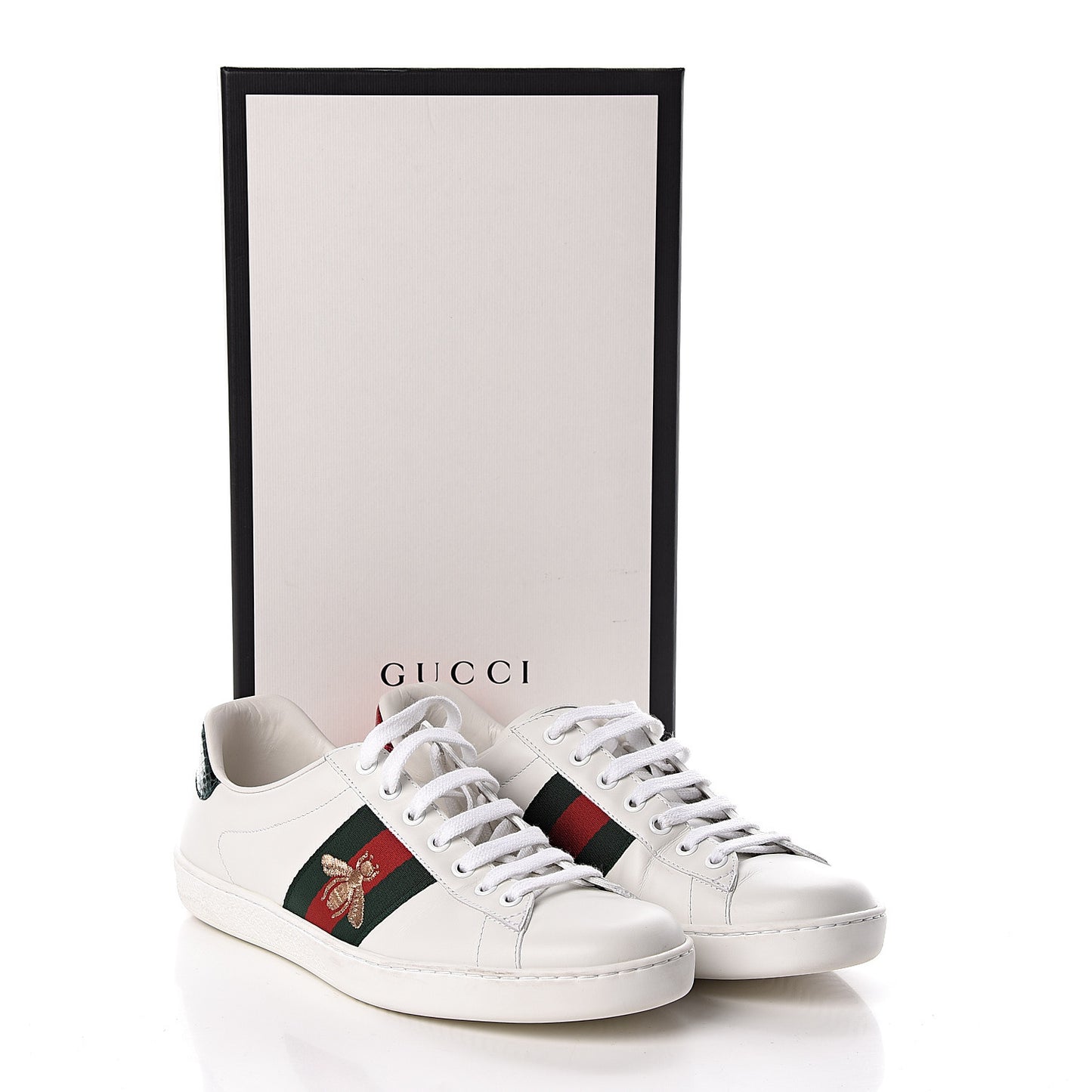 Miro Soft Calfskin Laminated Ayers Web Bee Embroidered Mens Ace Sneakers 7 White Red Flame Green