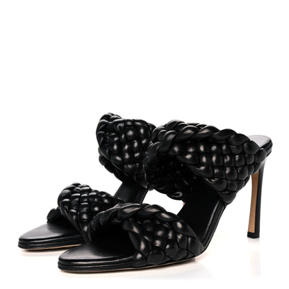 Bottega Veneta Nappa Twisted Padded Intrecciato Curve Slide Sandals 39 Black 3 of 7