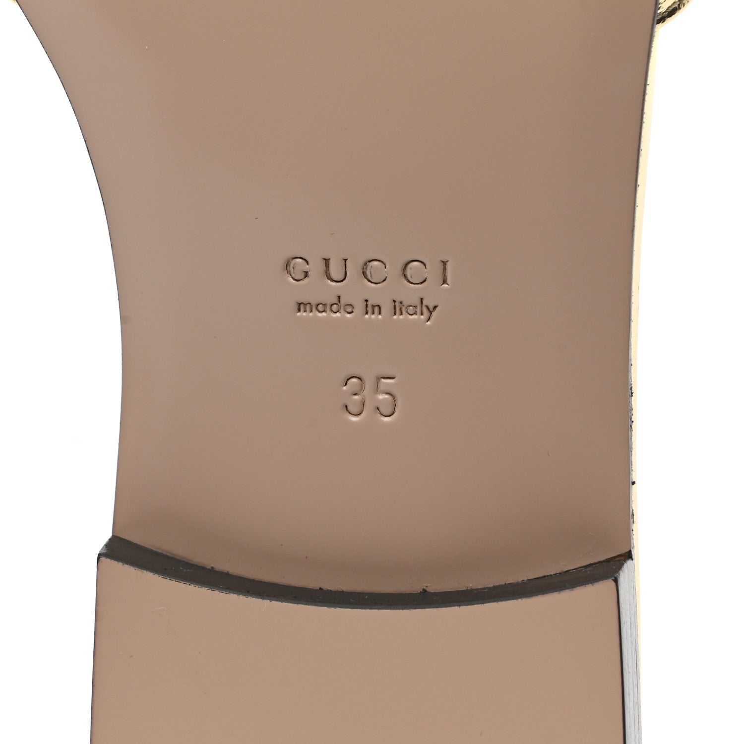 Gucci Metallic Nappa Crystal Square G Madelyn Slide Sandals 35 Gold 6 of 8