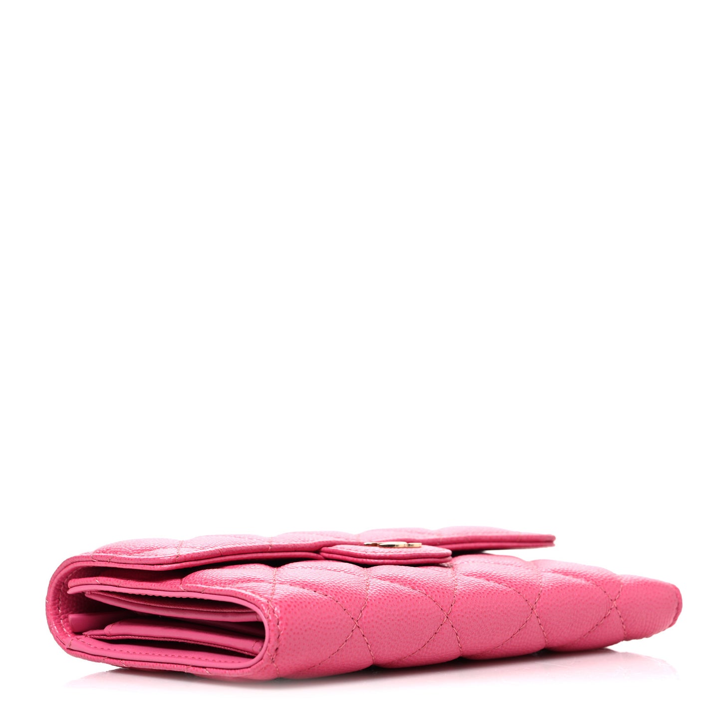Caviar Quilted Medium Flap Wallet Pink