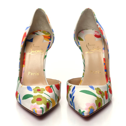 Christian Louboutin Satin Iriza 100 Crepe Floral Pumps 37 Multicolor 2 of 7
