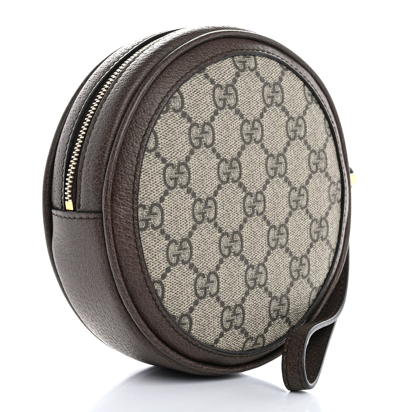 GG Supreme Monogram Web Ophidia Circle Wristlet Beige New Acero