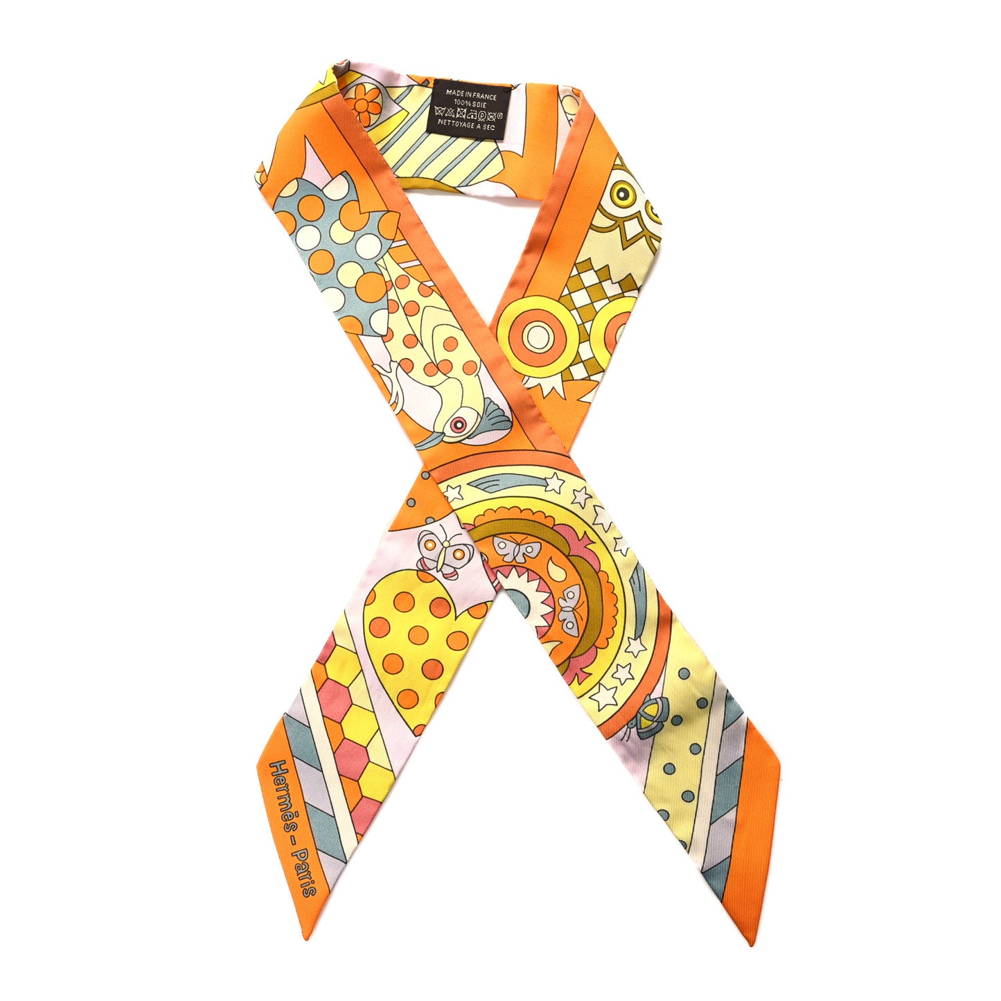 Silk Les Murmures de la Foret Twilly Orange Jaune Vif Vert