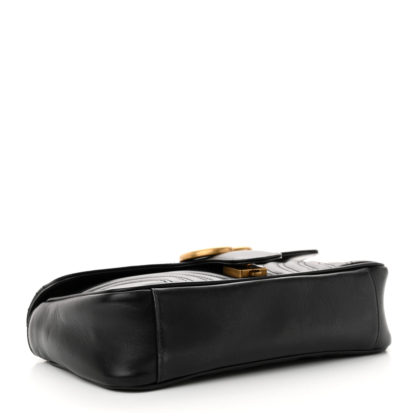 Calfskin Matelasse Small GG Marmont Shoulder Bag Black