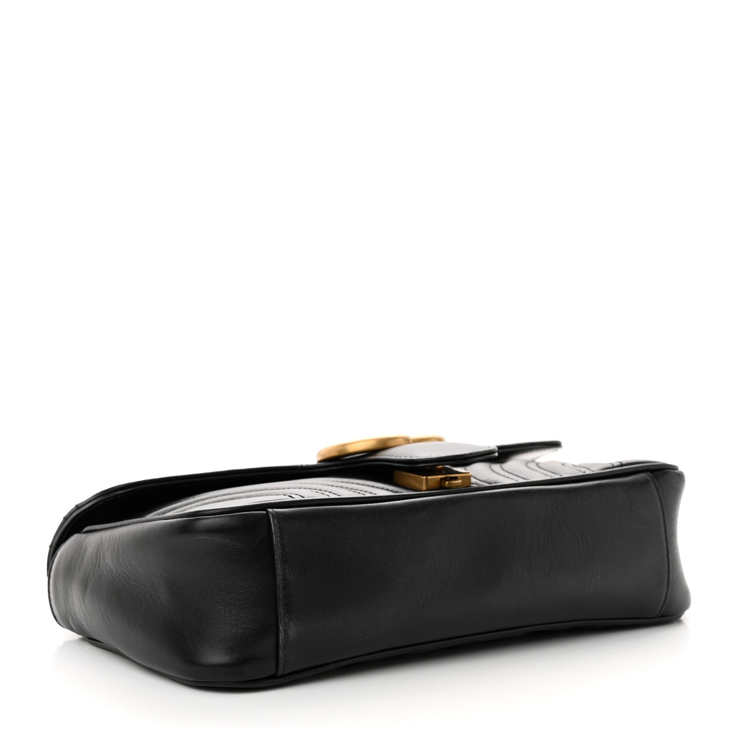 Gucci Calfskin Matelasse Small GG Marmont Shoulder Bag Black 4 of 10