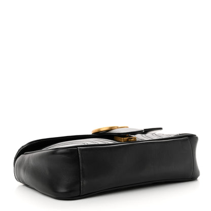 Gucci Calfskin Matelasse Small GG Marmont Shoulder Bag Black 4 of 10