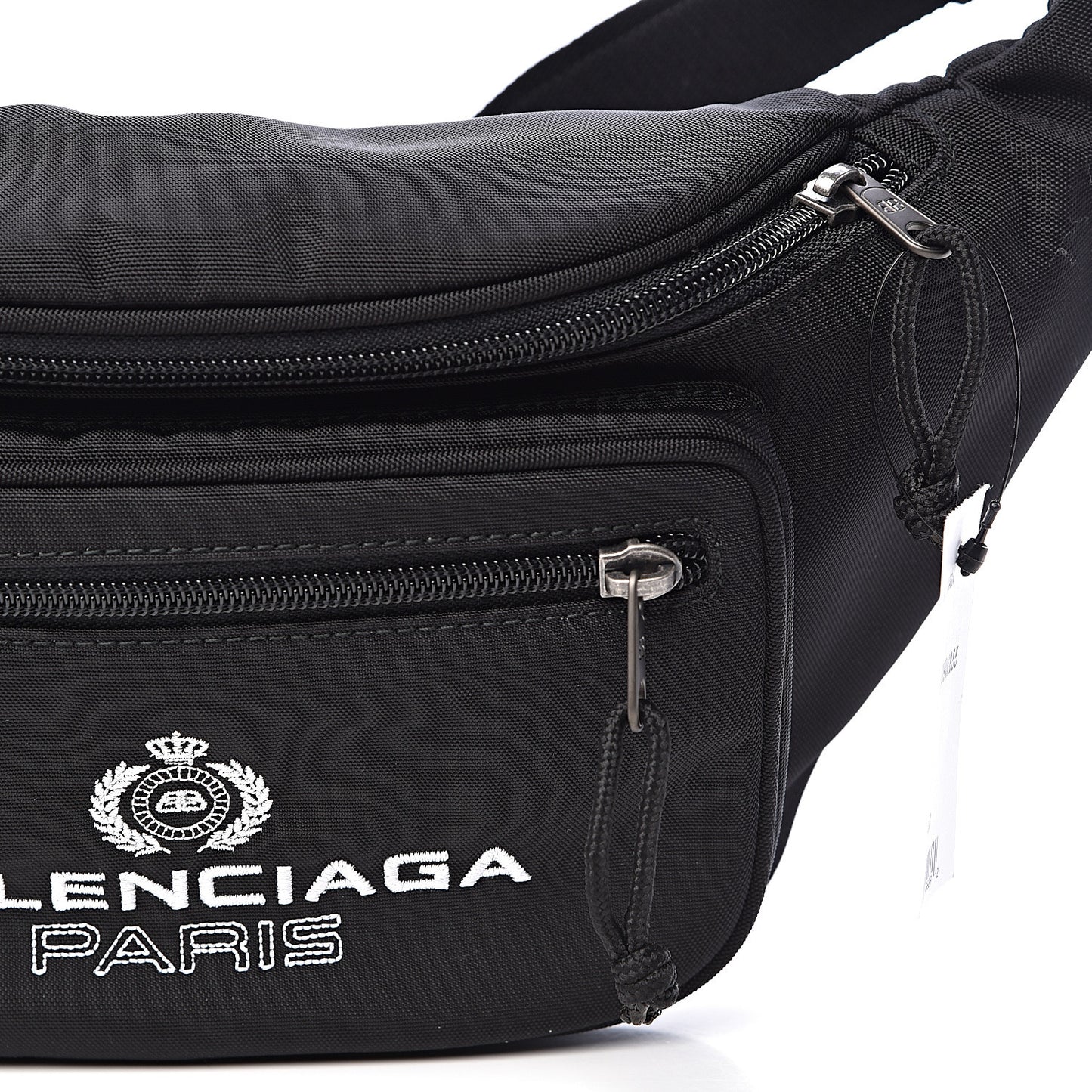 Nylon Crest Logo Embroidered Explorer Beltpack Black