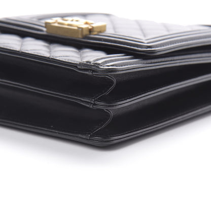 Chanel Calfskin Quilted North South Boy Flap Black 9 of 10